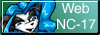An 88x31 button graphic with 'Web NC-17' written on it and featuring a headshot drawing of an anthropomorphic panda girl.