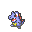 A small animated pixel art sprite of Totodile, a Pokemon character who resembles a baby crocodile.